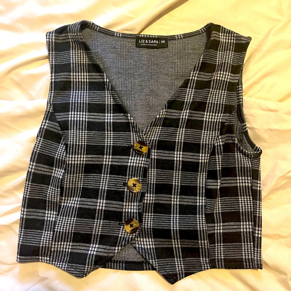 Plaid sweater vest